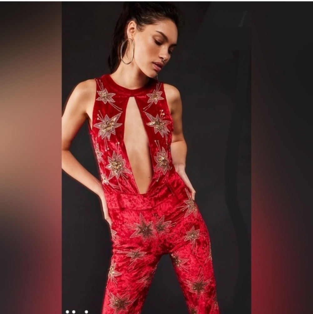 Lenni The Label Free People Chromatic Jumpsuit Wine Size S NWT Festival - Picture 2 of 13